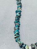 One Of The Most Unique Vintage Native American Navajo Turquoise Inlay Sterling Silver Necklace-Nativo Arts