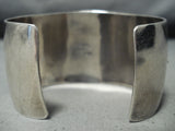 Huge Signed Vintage Native American Navajo Mike Turquoise Sterling Silver Bracelet-Nativo Arts