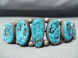 Superior Vintage Native American Navajo Sleeping Beauty Turquoise Sterling Silver Bracelet Old-Nativo Arts
