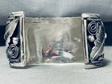 Incredibly Intricate Native American Navajo Royston Turquoise Sterling Silver Bracelet-Nativo Arts