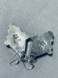 Extremely Intricate Native American Navajo Outer Space Turquoise Sterling Silver Earrings-Nativo Arts