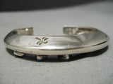 Workmanship Vintage Native American Navajo Turquoise Gold Sterling Silver Bracelet-Nativo Arts