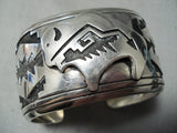 Extremely Rare Vintage Native American Navajo Thomas Singer Sterling Silver Protruding Bracelet-Nativo Arts