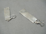 Important Native American Navajo Rug Design Sterling Silver Dan Jackosn Earrings-Nativo Arts