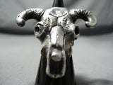Marvelous San Felipe Native American Sterling Silver Skull Ring-Nativo Arts