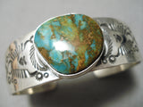 Magnificent Vintage Native American Navajo Royston Turquoise Sterling Silver Bracelet Old-Nativo Arts