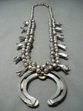 Women's Rare Turquoise Vintage Native American Navajo Sterling Silver Squash Blossom Necklace-Nativo Arts