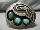 Rare Vintage Native American Navajo Swan Royston Cerrillos Turquoise Sterling Silver Bracelet-Nativo Arts