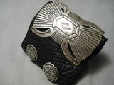 Towering Vintage Native American Navajo Colossal Sterling Silver Ketoh Bracelet-Nativo Arts