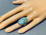 Awesome Vintage Native American Navajo Spiderweb Turquoise Sterling Silver Ring-Nativo Arts