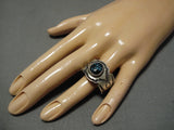 Best Vintage Native American Navajo Godber Turquoise Sterling Silver Tommy Jackson Ring-Nativo Arts