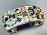 One Of The Most Intricate Ever Vintage Native American Zuni Turquoise Sterling Silver Bracelet-Nativo Arts