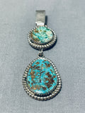 Important Kee Joe Benally Vintage Native American Navajo Turquoise Sterling Silver Pendant-Nativo Arts