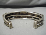 Magnificent Vintage Native American Navajo Square Turquoise Sterling Silver Bracelet-Nativo Arts