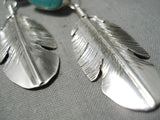 Dynamic Navajo Royston Turquoise Sterling Silver Earrings Native American-Nativo Arts