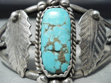 Native American Superb Vintage 8 Turquoise Sterling Silver Bracelet-Nativo Arts