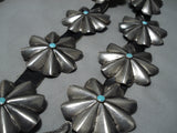 Colossal!! Opulent Vintage Native American Navajo Turquoise Sterling Silver Concho Belt Old-Nativo Arts