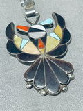 Superior Vintage Native American Zuni Turquoise Sterling Silver Pin/ Pendant-Nativo Arts