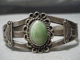 Earlier Vintage Native American Navajo Cerrillos Turquoise Sterling Silver Bracelet Old-Nativo Arts