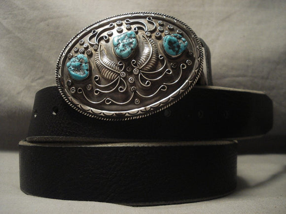 233 Gram Vintage Navajo Turquoise Native American Jewelry Silver Concho Belt Old-Nativo Arts