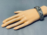 Amazing Sue Calabaza Vintage Native American Navajo Sterling Silver Bracelet-Nativo Arts