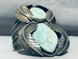 185 Gram Monster Mens Vintage Native American Navajo Turquoise Sterling Silver Bracelet-Nativo Arts