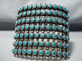 Native American One Of Biggest Early Snake Eyes Turquoise Vintage Zuni Sterling Silver Bracelet-Nativo Arts