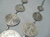 Tremendous Navajo Native American Silver Coins Necklace-Nativo Arts