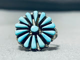 Incredible Signed Vintage Native American Zuni Turquoise Sterling Silver Ring-Nativo Arts