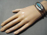Superb Vintage Native American Navajo Native American Navajo Turquoise Animal Fetish Sterling Silver Bracelet-Nativo Arts