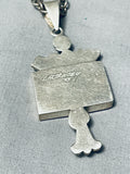 Important Vintage Native American Navajo Trcaey Turquoise Inlay Sterling Silver Necklace-Nativo Arts