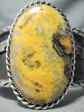 Phenomenal San Felipe Native American Bumble Bee Jasper Sterling Silver Bracelet-Nativo Arts