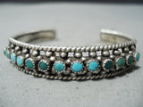 Wonderful Vintage Native American Navajo Cerrillos Turquoise Sterling Silver Bracelet Old-Nativo Arts
