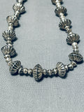 Orville Tsinnie Very Rare Vintage Native American Navajo Hand Tooled Sterling Silver Necklace-Nativo Arts