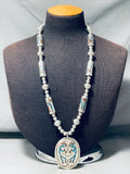 One Of The Best Vintage Native American Navajo Tubule Turquoise Sterling Silver Necklace Old-Nativo Arts