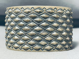 Best Native American Navajo Repoussed Diamond Sterling Silver Wide Bracelet-Nativo Arts