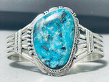 Astounding Native American Navajo Gilbert Turquoise Sterling Silver Bracelet Signed-Nativo Arts