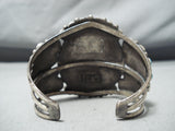 Magnificent Vintage Native American Navajo Kingman Turquoise Sterling Silver Bracelet Old-Nativo Arts