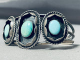 Very Old Vintage Native American Navajo Turquoise Sterling Silver Shadow Bracelet-Nativo Arts