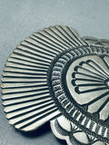 Mesmerizing Vintage Native American Navajo Signed Henry Morgan Huge Sterling Silver Buckle-Nativo Arts