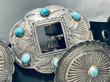 Earlier 1900's Vintage Native American Navajo Turquoise Coin Silver Concho Belt Old-Nativo Arts