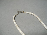 Native American Wonderful Vintage Santo Domingo Turquoise Sterling Silver Shell Necklace Old-Nativo Arts