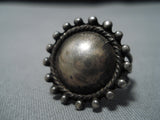 Marvelous Vintage Navajo Native American Sterling Silver Rope Ring Old-Nativo Arts