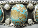 Magnificent Navajo #8 Turquoise Mine Sterling Silver Bracelet Native American-Nativo Arts