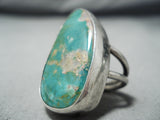 Huge Vintage Native American Navajo Royston Turquoise Sterling Silver Ring Old-Nativo Arts
