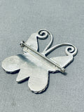 Exceptional Vintage Native American Navajo Turquoise Sterling Silver Butterfly Pin-Nativo Arts