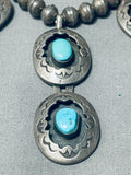 Willy Carviso Vintage Native American Navajo Turquoise Sterling Silver Necklace Old-Nativo Arts