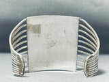 Towering 10-story Vintage Native American Zuni Turquoise Sterling Silver Snake Eyes Bracelet-Nativo Arts