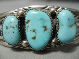 Incredible Vintage Native American Navajo Sky Blue Turquoise Sterling Silver Bracelet Old-Nativo Arts