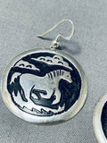 Marvelous Singer Native American Navajo Sterling Silver Horse Earrings-Nativo Arts
